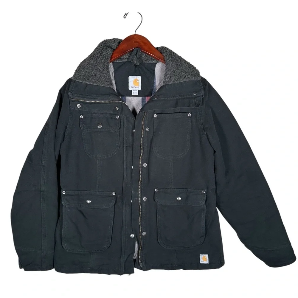 CARHARTT Duck Canvas Flannel Lined Utility Jacket - Picture 11 of 11